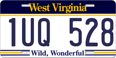 WV license plate 1UQ528