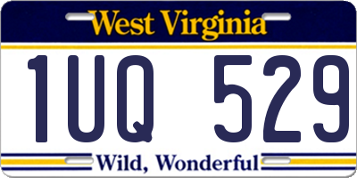 WV license plate 1UQ529