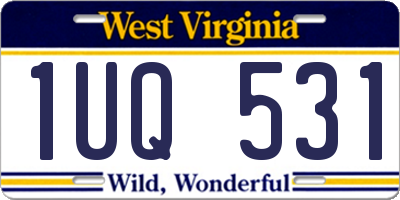 WV license plate 1UQ531