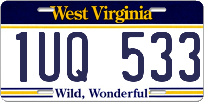 WV license plate 1UQ533