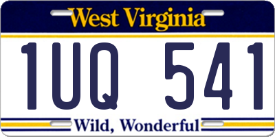 WV license plate 1UQ541
