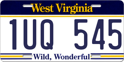 WV license plate 1UQ545