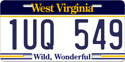WV license plate 1UQ549