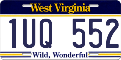 WV license plate 1UQ552