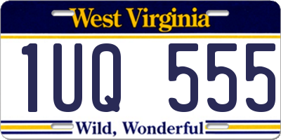 WV license plate 1UQ555