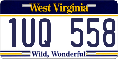 WV license plate 1UQ558