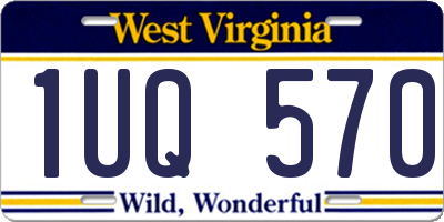 WV license plate 1UQ570