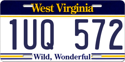 WV license plate 1UQ572