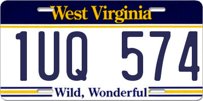 WV license plate 1UQ574