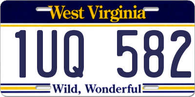 WV license plate 1UQ582