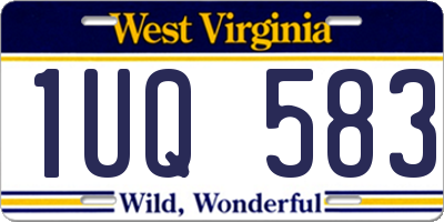 WV license plate 1UQ583