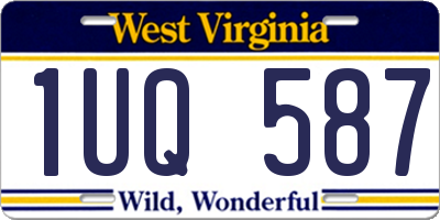 WV license plate 1UQ587