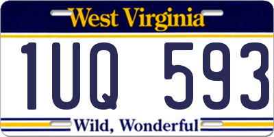 WV license plate 1UQ593