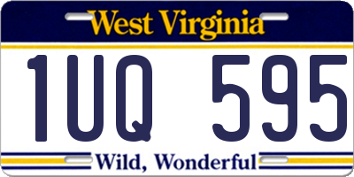 WV license plate 1UQ595