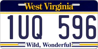 WV license plate 1UQ596