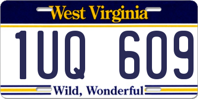 WV license plate 1UQ609