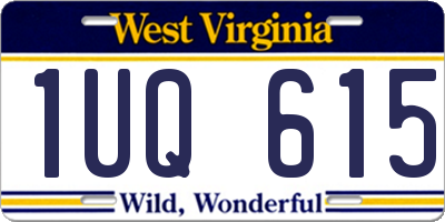 WV license plate 1UQ615