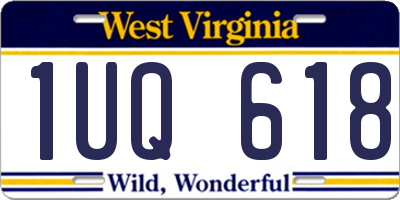 WV license plate 1UQ618