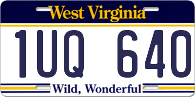 WV license plate 1UQ640
