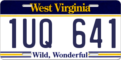 WV license plate 1UQ641