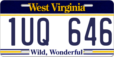 WV license plate 1UQ646