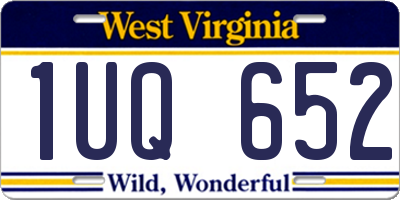 WV license plate 1UQ652