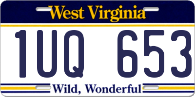 WV license plate 1UQ653
