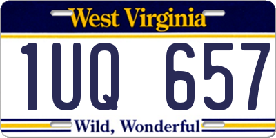 WV license plate 1UQ657