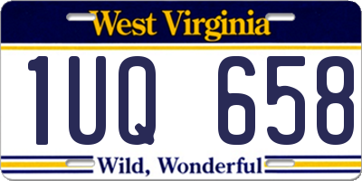 WV license plate 1UQ658