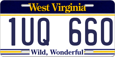 WV license plate 1UQ660