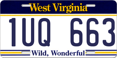 WV license plate 1UQ663