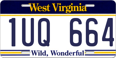 WV license plate 1UQ664