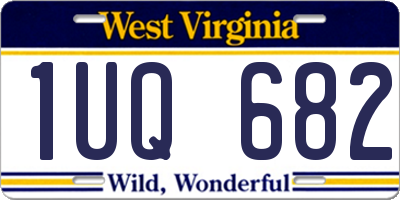 WV license plate 1UQ682