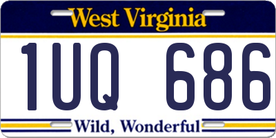 WV license plate 1UQ686