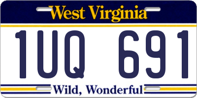 WV license plate 1UQ691