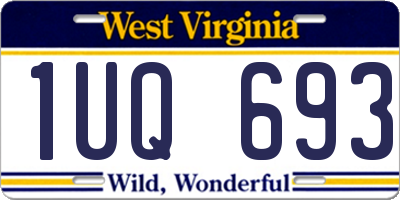 WV license plate 1UQ693