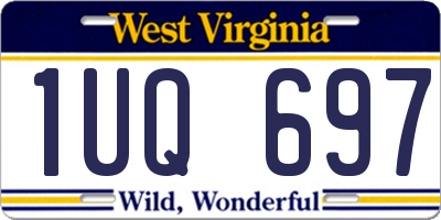 WV license plate 1UQ697