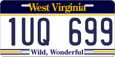 WV license plate 1UQ699