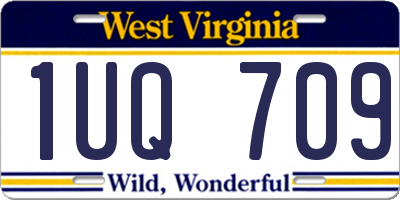 WV license plate 1UQ709