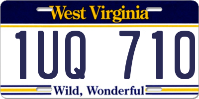 WV license plate 1UQ710