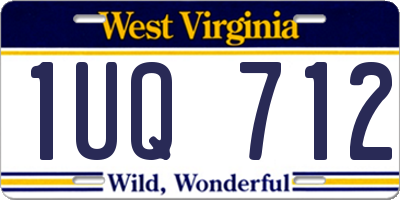 WV license plate 1UQ712