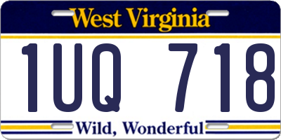 WV license plate 1UQ718