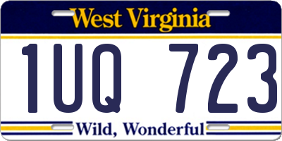 WV license plate 1UQ723
