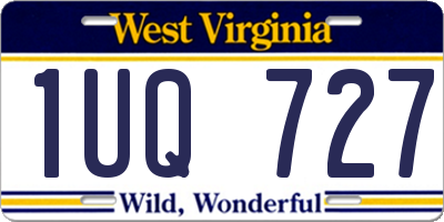 WV license plate 1UQ727