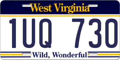 WV license plate 1UQ730