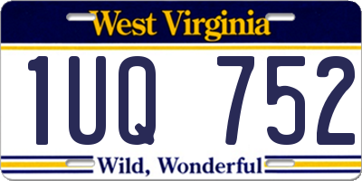 WV license plate 1UQ752