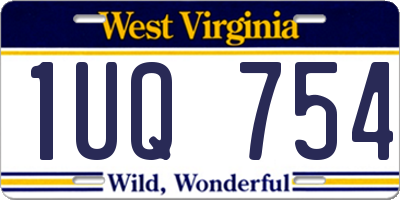 WV license plate 1UQ754