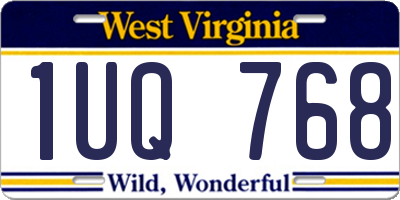 WV license plate 1UQ768