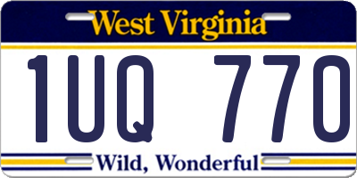 WV license plate 1UQ770