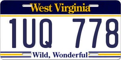 WV license plate 1UQ778